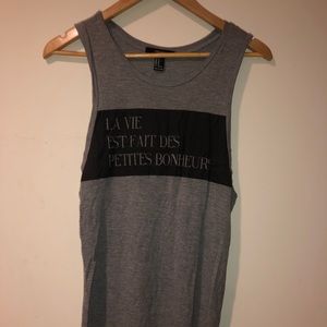 forever 21 grey graphic muscle tee